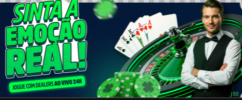 Imagem promocional do cassino online da j88 mostrando jogos ao vivo